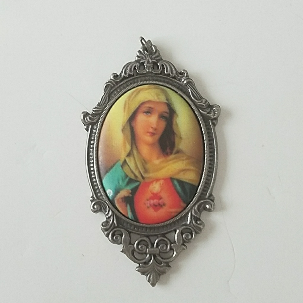 GASOLINE GLAMOUR virgin Mary pained cameo